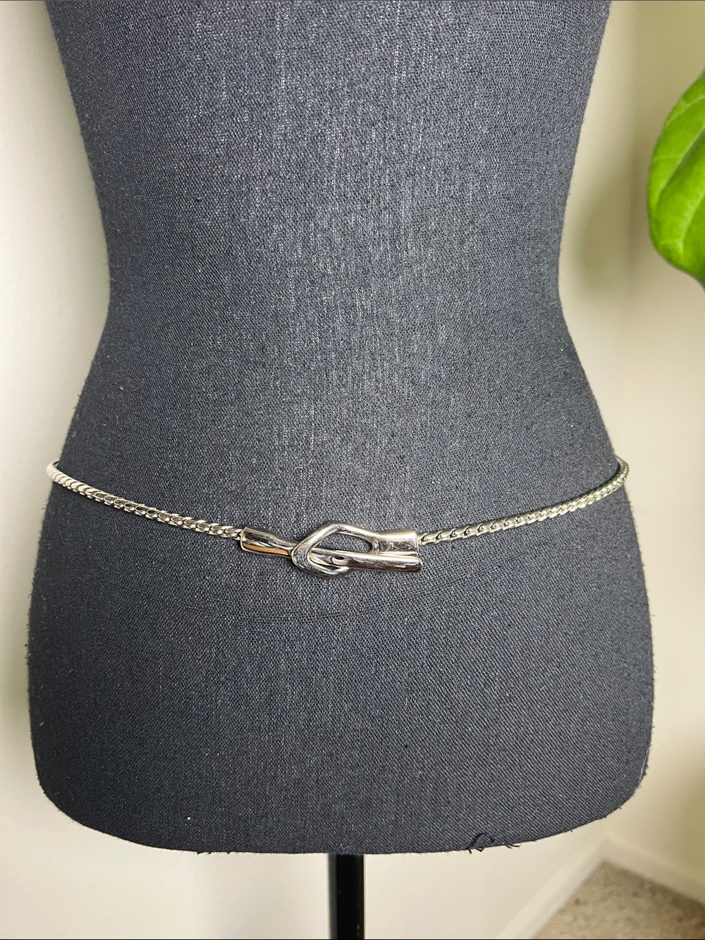 Ibel Women’s Silver Tone Vintage Braided Twisted Rope Snake Belt Made in Italy